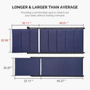 PURPLE LEAF Extra Large 2 Pieces Outdoor Aluminum Chaise Lounge Chair with Wheels