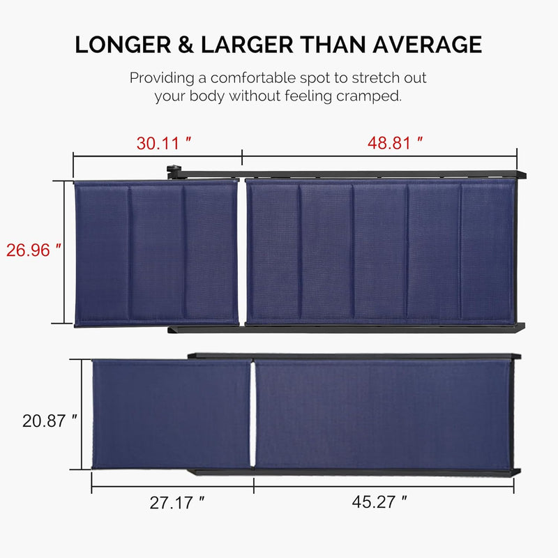 PURPLE LEAF Extra Large 2 Pieces Outdoor Aluminum Chaise Lounge Chair with Wheels