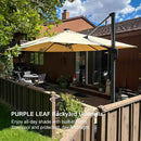 PURPLE LEAF Affordable Patio Umbrella with Lights 10ft Swivel Tiliting Outdoor Umbrella