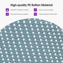 PURPLE LEAF Patio Oversized Backrest Bar Height Stool Set of 2 Outdoor Round Barstools Aluminum Frame Woven Rattan for Indoor Kitchen Dining Bistros Cafe Restaurant