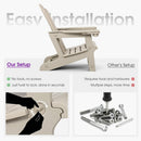 PURPLE LEAF Adirondack Chair Set of HDPE All-Weather Outdoor Fire Pit Chair with 24.6" Oversized Seat Wood-Textured Patio Adirondack Chair with Dual Cup Holders for Garden Deck Backyard