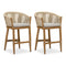 PURPLE LEAF Bar Stools Set of 2 Rattan Bar Stools with Cushions AluminumBar Chairs for Outdoor or Indoor Kitchen Bar Stools