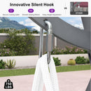 PURPLE LEAF Outdoor Deluxe Modern Swing Chairs with PVC Canopy, Swing for Patio Gadern Porch, Solar LED Light and Cushions Included