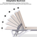 PURPLE LEAF Patio Chaise Lounge Chair Outdoor Plastic Textilene Sun Bathing Recliner Tanning Pool Lounger with 6 Adjustable Position for Outside Beach in-Pool Lawn Poolside