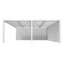 PURPLE LEAF Athena Louvered Pergola white Outdoor Aluminum Pergola with Shutter Wall Adjustable Gazebo Rainproof for Patio Deck Garden