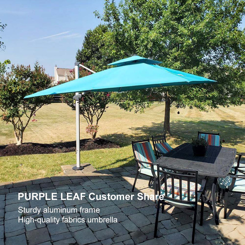 Clearance-PURPLE LEAF OPEN BOX Rectangular Large Outdoor Cantilever Umbrella for Garden, Pool