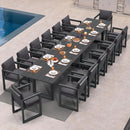 PURPLE LEAF Caesar Outdoor Dining Set Aluminum Luxury Patio Furniture Table and Chairs Set with Olifen Removable Thick Cushion and Pillow Patio Dining Sets for Garden Deck