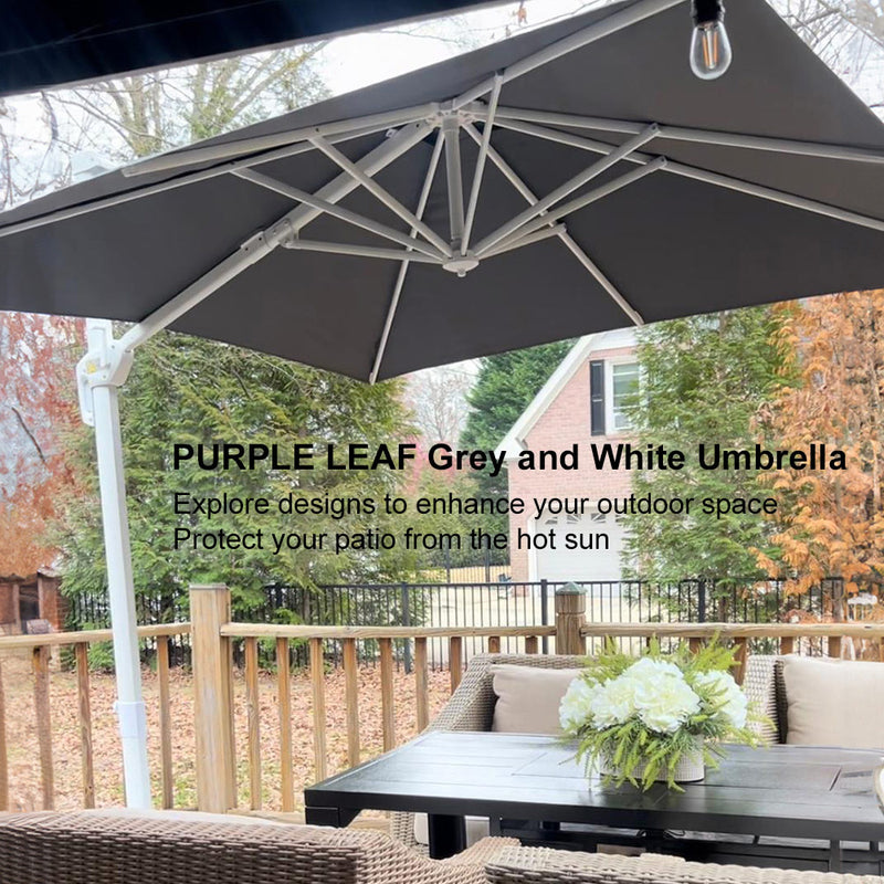 Clearance - PURPLE LEAF OPEN BOX White Outdoor Economical Patio Umbrellas