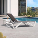 PURPLE LEAF Patio Chaise Lounge Chair Outside Aluminum Plastic Stackable Tanning Chairs for Pool Sunbathing Beach Deck Outdoor Lounger
