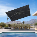 PURPLE LEAF Deluxe Left-Right Tilting Patio Umbrella Outdoor Swivel Cantilever Umbrellas