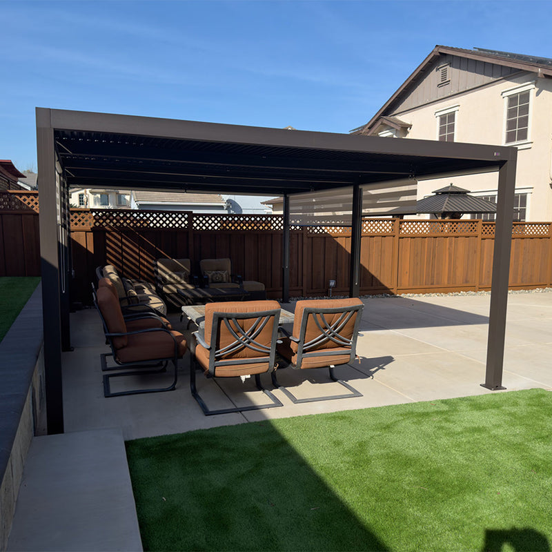 PURPLE LEAF Louvered Pergola Outdoor Aluminum Pergola with Adjustable Roof for Deck Backyard Garden Hardtop Gazebo