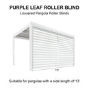 PURPLELEAF Outdoor Louvered Pergola Roller Blinds with Thermal Insulated, UV Protection Waterproof Fabric, Privacy Protection for White Pergola, Easy to Install