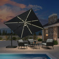PURPLE LEAF Affordable Patio Umbrella with Lights 10ft Swivel Tiliting Outdoor Umbrella