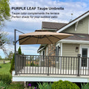 PURPLE LEAF Double Top 10 / 11 / 12 / 9 x 12 ft Square and Rectangle Outdoor Cantilever Umbrella