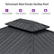 PURPLE LEAF Patio Hardtop Gazebo for Outdoor Grey Galvanized Steel Double Roof White Aluminum Poles with Curtains and String Lights-clear