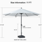 PURPLE LEAF Aluminum Outdoor Market Umbrella Patio Table Umbrella