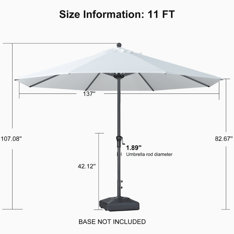 PURPLE LEAF Aluminum Outdoor Market Umbrella Patio Table Umbrella