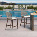 Clearance - PURPLE LEAF Patio Sunbrella Bar Stools Rattan Bar Aluminum Bar Stool Outdoor Barstools with Back and Cushion for Garden Kitchen Island