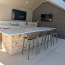 PURPLE LEAF Bar Stool Set of 2 Rattan Bar Stools Counter Stools with Back Metal Bar Height Stool Outdoor Bar Chair for Garden Kitchen