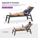 PURPLE LEAF Patio Chaise Lounge Textilene Pool with Wheels Sunbathing Chair for Outdoor, Beach, Yard, Side Table Included