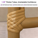 PURPLE LEAF Outdoor Bar Height Stools Set of 2 French Country Patio Rattan Bar Stool Chairs Outdoor Armless Barstools for Porch Garden Indoor Kitchen