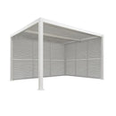 PURPLE LEAF Athena Louvered Pergola white Outdoor Aluminum Pergola with Shutter Wall Adjustable Gazebo Rainproof for Patio Deck Garden