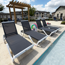 Clearance-PURPLE LEAF Patio Chaise Lounge Plastic Pool Outdoor Lounge Chair with Aluminum Frame Stackable Patio Tanning Chairs for Poolside Sunbathing Beach Deck Yard