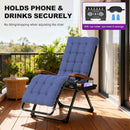 PURPLE LEAF Outdoor Reclining Chair Patio Zero Gravity Chaise Lounge Folding Chair with Removable Cushion Adjustable Headrest for Lawn Camping Beach Pool