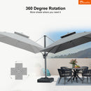 PURPLE LEAF Sunbrella Umbrella Grey Pole Cantilever Umbrella