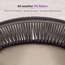 PURPLE LEAF 2 Pieces Outdoor Dining Chair All-Weather Wicker Aluminum Frame Patio Dining Chair for Lawn Garden Backyard Deck with Cushion Brown Armchair