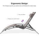 PURPLE LEAF Patio Chaise Lounge Set Outdoor Beach Pool Sunbathing Lawn Lounger Recliner Chair Outside Chairs with Side Table Included