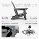 PURPLE LEAF Adirondack Chair Set of HDPE All-Weather Outdoor Fire Pit Chair with 24.6" Oversized Seat Wood-Textured Patio Adirondack Chair with Dual Cup Holders for Garden Deck Backyard