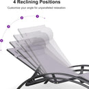 PURPLE LEAF Patio Chaise Lounge Set Outdoor Beach Pool Sunbathing Lawn Lounger Recliner Chair Outside Chairs with Side Table Included
