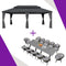 【Outdoor Idea】PURPLE LEAF Patio Gazebo with Aluminum Frame Grey Dining Sets-Bundle Set