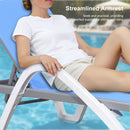 PURPLE LEAF Patio Chaise Lounge Chair Outdoor Plastic Textilene Sun Bathing Recliner Tanning Pool Lounger with 6 Adjustable Position for Outside Beach in-Pool Lawn Poolside