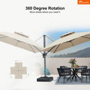 Clearance - PURPLE LEAF OPEN BOX SUNBRELLA Cantilever Umbrella Grey Aluminum Patio Umbrella