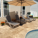 PURPLE LEAF Outdoor Chaise Lounge Chair Pool Lounge Chair with Champagne Aluminum Plastic Stackable Patio Lounge Chair for Poolside Sunbathing Beach Deck Yard