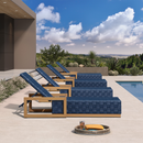 PURPLE LEAF Patio Lounge Chair Modern Outdoor Chaise Lounge with Adjustable Backrest Rattan Chaise Lounge Chairs for Pool Garden Backyard Beach