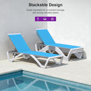 PURPLE LEAF Patio Chaise Lounge Chair Outside Aluminum Plastic Stackable Tanning Chairs for Pool Sunbathing Beach Deck Outdoor Lounger