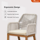 PURPLE LEAF 2 Pieces  Sunbrella Patio Dining Chairs with All-Weather Wicker Back and Comfortable Cushions for Deck, Garden, Kitchen