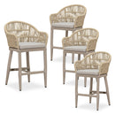 PURPLE LEAF Patio Chairs, 2 Set Outdoor Bar Stools Modern Counter Height Bar, Cushions Included