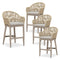 PURPLE LEAF Patio Chairs, 2 Set Outdoor Bar Stools Modern Counter Height Bar, Cushions Included