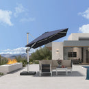PURPLE LEAF Deluxe Left-Right Tilting Patio Umbrella Outdoor Swivel Cantilever Umbrellas