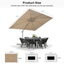 PURPLE LEAF Outdoor Patio Umbrella with Base, Best White Cantilever Umbrellas