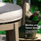 PURPLE LEAF Outdoor Bar Stools Set of 2 Modern Olefin Upholstered Barstools with Back and Armrest Bar Chairs for Garden Kitchen Island