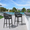 PURPLE LEAF Outdoor Bar Stools Set of 2 Rattan Bar Stools Counter Stools with Back and Cushions  for Patio, Garden, Kitchen