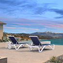 PURPLE LEAF Patio Chaise Lounge Chair Outdoor Plastic Textilene Sun Bathing Recliner Tanning Pool Lounger with 6 Adjustable Position for Outside Beach in-Pool Lawn Poolside