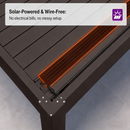 PURPLE LEAF Caesar Solar Louvered Pergola with LED Strip Lights and Control Panel Aluminum Outdoor Pergola with Adjustable Roof for Patio Deck Garden Yard Bronze