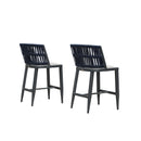 PURPLE LEAF Outdoor Bar Stools Set of 2 for Overweight Wicker Rattan Patio Barstools Woven Modern Bar Chairs with Backrest and Cushions for Garden Outside