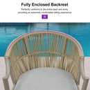 PURPLE LEAF Patio Bar Stools Set of 2 Outdoor Wicker Modern High Bar Chairs Metal Cushioned Barstools with Backs and Ergonomic Armrest for Balcony Garden Indoor Kitchen Island